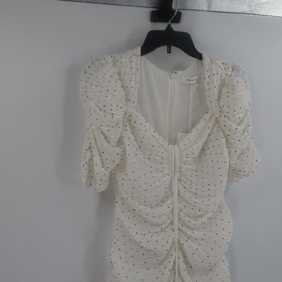 Frame Gathered Keyhole Tie-Neck Dress Size Medium NWT - Picture 8 of 12